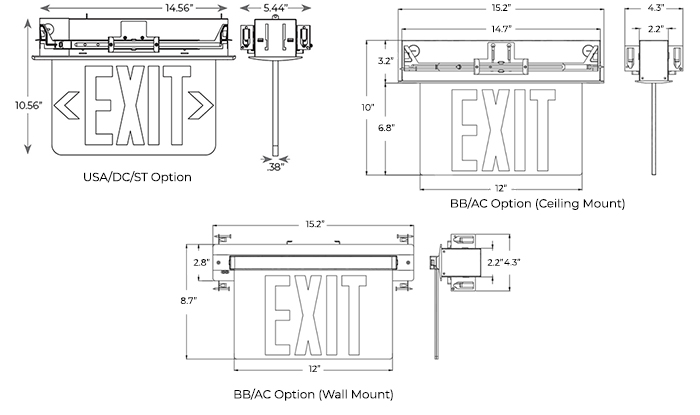 NEW Lithonia LVS2R Extreme All-Conditions LED Exit Sign Red