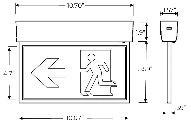 LED Running Man Sign | Europe Approved | 180 Minute Run Time | 220-240V 50/60Hz Dimensions