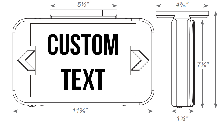 LED Custom Sign | Thermoplastic Housing | Single or Double Sided | BEAM ON Text Dimensions