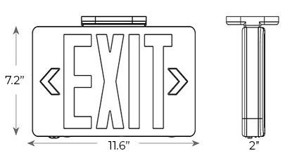 Modern Design Green LED Exit Sign Dimensions