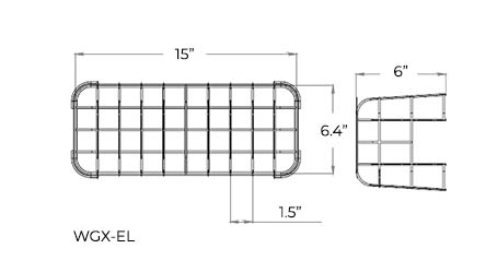 Wire Guard for Emergency Lights | 10-Gauge Steel | Conduit Friendly | Powder Coated Dimensions