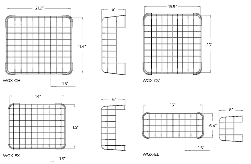 Wire Guard | Exit Signs | Emergency Lights | Combo Exit Signs Dimensions