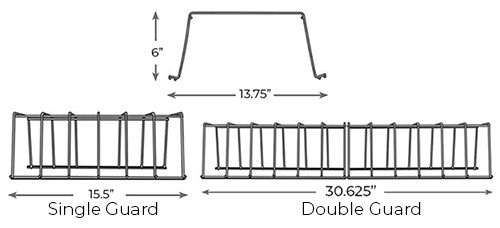 Wire Guard for Exit Signs / Emergency Lights Dimensions